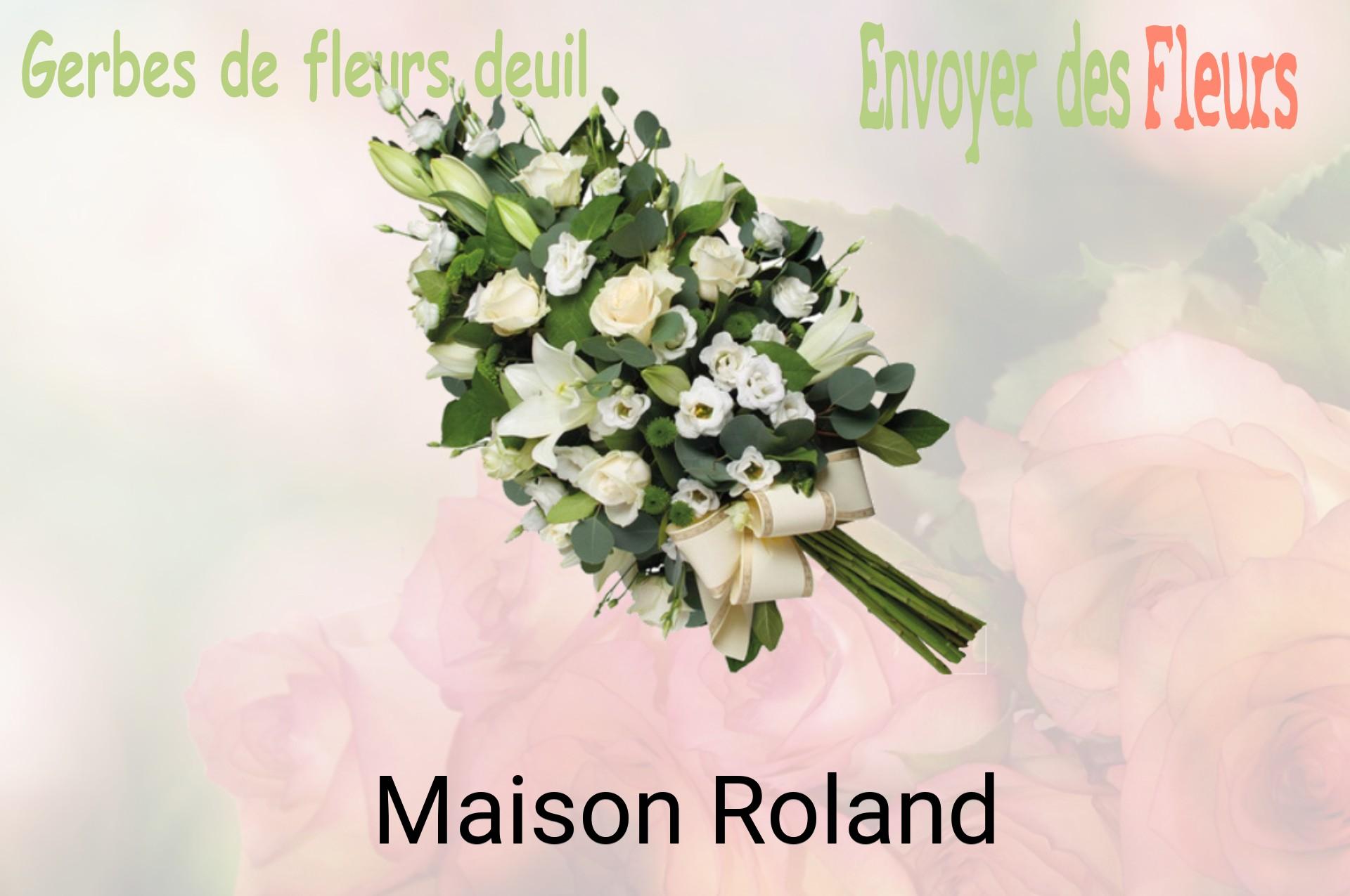 Gerbe de fleurs de deuil livrée à Maison-Roland